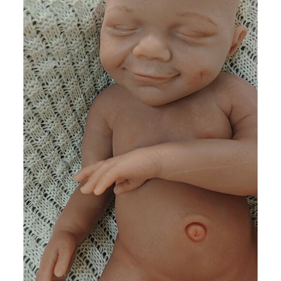 45cm Brown Skin 6.82lbs Full Body Silicone Newborn Baby Reborn Baby Dolls Girl - Picture 2 of 10